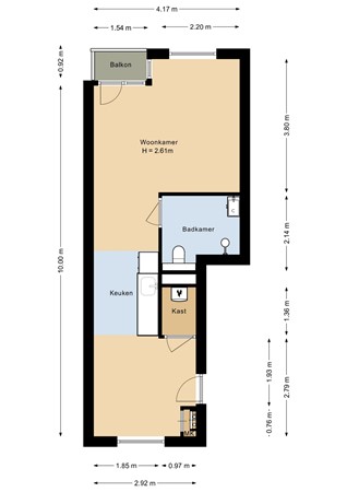 Floorplan - Jutfaseweg 219, 3522 HS Utrecht